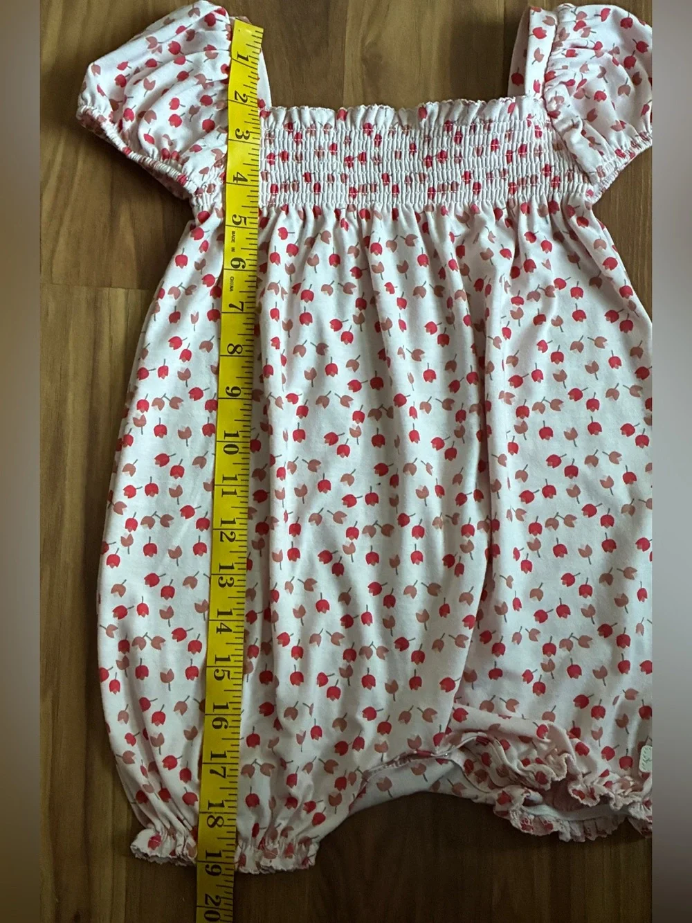 7 For All Mankind Baby Girl Smocked Bubble Romper Pink Floral Size 24M